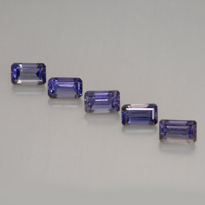 캐럿 천연 바이올렛 아이올라이트 보석, 에메랄드 컷, 4.9×3.1 mm, VVS-VS