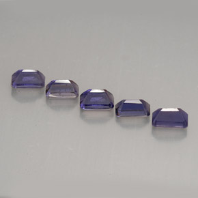 캐럿 천연 바이올렛 아이올라이트 보석, 에메랄드 컷, 4.9×3.1 mm, VVS-VS