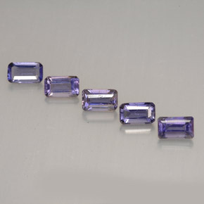 1.34캐럿 천연 바이올렛 아이올라이트 보석, 에메랄드 컷, 5×3.1 mm, VVS-VS