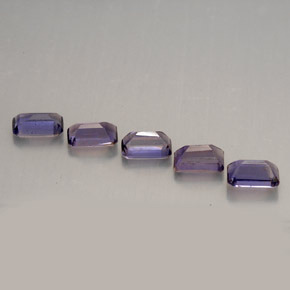1.34캐럿 천연 바이올렛 아이올라이트 보석, 에메랄드 컷, 5×3.1 mm, VVS-VS