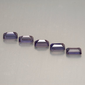 캐럿 천연 바이올렛 아이올라이트 보석, 에메랄드 컷, 5×3.1 mm, VVS-VS