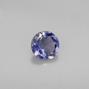 0.39캐럿 천연 바이올렛 블루 아이올라이트, 라운드 컷, 5.17 mm, VS