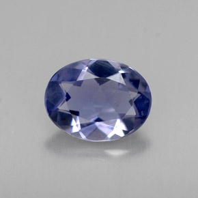 0.83캐럿 천연 바이올렛 블루 아이올라이트, 타원형 컷, 7.6×5.9 mm, VVS-VS