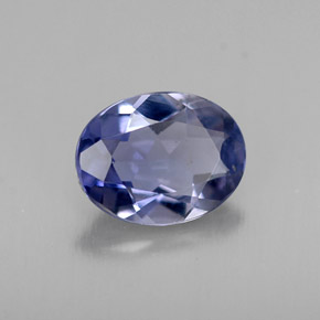 0.83캐럿 천연 바이올렛 블루 아이올라이트, 타원형 컷, 7.6×5.9 mm, VVS-VS