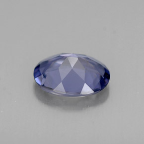 0.83캐럿 천연 바이올렛 블루 아이올라이트, 타원형 컷, 7.6×5.9 mm, VVS-VS