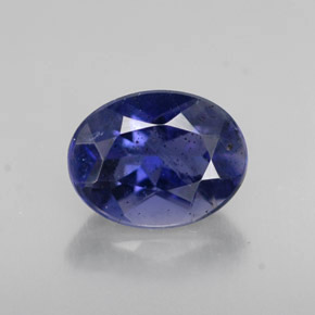 1.23캐럿 천연 바이올렛 블루 아이올라이트, 타원형 컷, 8.2×6.3 mm, VS-SI