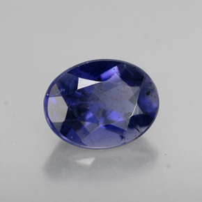 1.23캐럿 천연 바이올렛 블루 아이올라이트, 타원형 컷, 8.2×6.3 mm, VS-SI