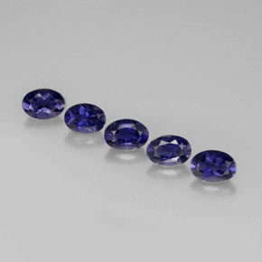 캐럿 천연 바이올렛 블루 아이올라이트 보석, 타원형 컷, 6.8×5 mm, VS