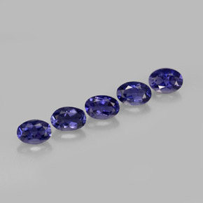 캐럿 천연 바이올렛 블루 아이올라이트 보석, 타원형 컷, 6.8×5 mm, VS