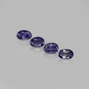 캐럿 천연 바이올렛 블루 아이올라이트 보석, 타원형 컷, 7.2×5.1 mm, VVS-VS