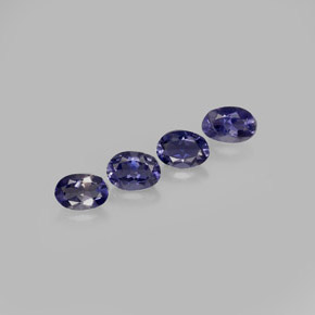 캐럿 천연 바이올렛 블루 아이올라이트 보석, 타원형 컷, 7.2×5.1 mm, VVS-VS