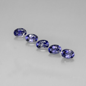 캐럿 천연 바이올렛 블루 아이올라이트 보석, 타원형 컷, 7.1×5.1 mm, VS