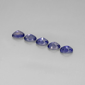 캐럿 천연 바이올렛 블루 아이올라이트 보석, 타원형 컷, 7.1×5.1 mm, VS