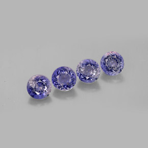 캐럿 천연 바이올렛 블루 아이올라이트 보석, 라운드 컷, 5.41 mm, VS