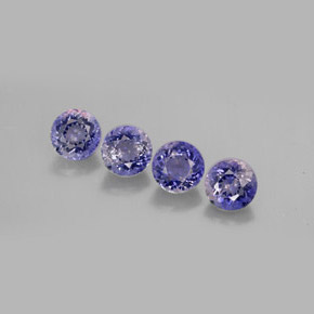 캐럿 천연 바이올렛 블루 아이올라이트 보석, 라운드 컷, 5.41 mm, VS