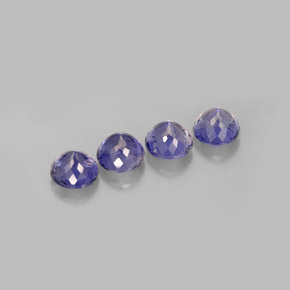 캐럿 천연 바이올렛 블루 아이올라이트 보석, 라운드 컷, 5.41 mm, VS