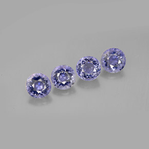 캐럿 천연 바이올렛 블루 아이올라이트 보석, 라운드 컷, 5.40 mm, VVS-VS