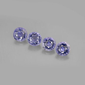 캐럿 천연 바이올렛 블루 아이올라이트 보석, 라운드 컷, 5.40 mm, VVS-VS