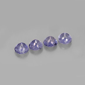 캐럿 천연 바이올렛 블루 아이올라이트 보석, 라운드 컷, 5.40 mm, VVS-VS