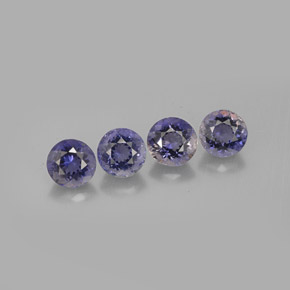 캐럿 천연 바이올렛 블루 아이올라이트 보석, 라운드 컷, 5.15 mm, VVS-VS
