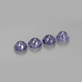 캐럿 천연 바이올렛 블루 아이올라이트 보석, 라운드 컷, 5.15 mm, VVS-VS