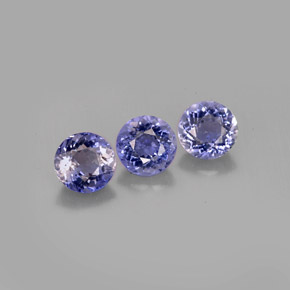 캐럿 천연 바이올렛 블루 아이올라이트 보석, 라운드 컷, 5.03 mm, VS