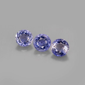 캐럿 천연 바이올렛 블루 아이올라이트 보석, 라운드 컷, 5.03 mm, VS