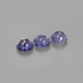 캐럿 천연 바이올렛 블루 아이올라이트 보석, 라운드 컷, 5.03 mm, VS