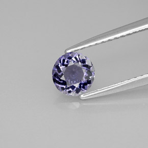 0.48캐럿 천연 바이올렛 블루 아이올라이트, 라운드 컷, 5.40 mm, VVS-VS