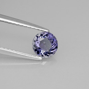 0.48캐럿 천연 바이올렛 블루 아이올라이트, 라운드 컷, 5.40 mm, VVS-VS