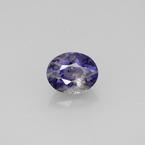 0.78캐럿 천연 바이올렛 블루 아이올라이트, 타원형 컷, 6.7×5.4 mm, VS