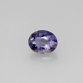 0.78캐럿 천연 바이올렛 블루 아이올라이트, 타원형 컷, 6.7×5.4 mm, VS