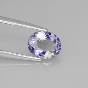 0.89캐럿 천연 바이올렛 아이올라이트, 타원형 컷, 7.4×6 mm, VS