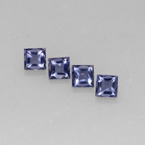 캐럿 천연 바이올렛 블루 아이올라이트 보석, 투명한, 4.2×4.2 mm, 투명/반투명