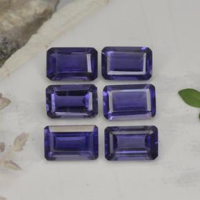 2.88캐럿 천연 바이올렛 블루 아이올라이트 보석, 에메랄드 컷, 6×4 mm, VS