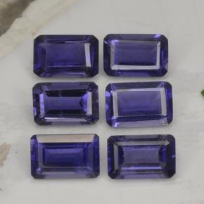 2.88캐럿 천연 바이올렛 블루 아이올라이트 보석, 에메랄드 컷, 6×4 mm, VS