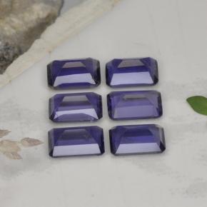 2.88캐럿 천연 바이올렛 블루 아이올라이트 보석, 에메랄드 컷, 6×4 mm, VS