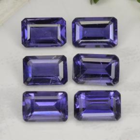 2.97캐럿 천연 바이올렛 블루 아이올라이트 보석, 에메랄드 컷, 5.8×4 mm, VS