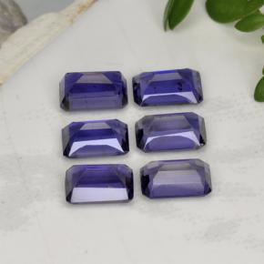 2.97캐럿 천연 바이올렛 블루 아이올라이트 보석, 에메랄드 컷, 5.8×4 mm, VS