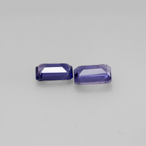 캐럿 천연 바이올렛 블루 아이올라이트 보석, 에메랄드 컷, 6×4 mm, VS