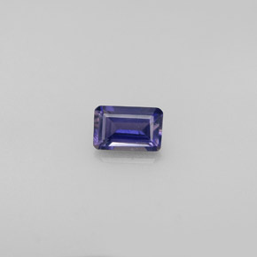 0.50캐럿 천연 바이올렛 블루 아이올라이트, 에메랄드 컷, 6.1×3.9 mm, VS