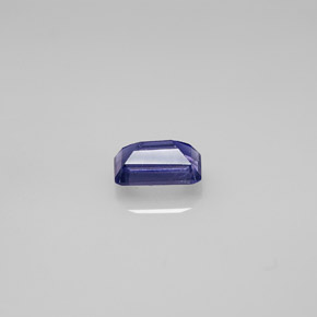 0.50캐럿 천연 바이올렛 블루 아이올라이트, 에메랄드 컷, 6.1×3.9 mm, VS