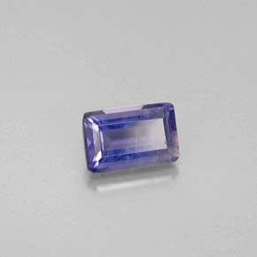 0.49캐럿 천연 바이올렛 블루 아이올라이트, 에메랄드 컷, 5.9×3.9 mm, VS