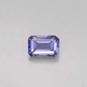 0.45캐럿 천연 바이올렛 블루 아이올라이트, 에메랄드 컷, 5.8×3.9 mm, VS
