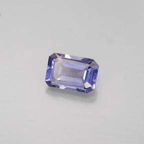 0.45캐럿 천연 바이올렛 블루 아이올라이트, 에메랄드 컷, 5.8×3.9 mm, VS