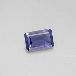 0.42캐럿 천연 바이올렛 블루 아이올라이트, 에메랄드 컷, 6×4.1 mm, VS