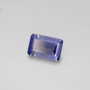 0.42캐럿 천연 바이올렛 블루 아이올라이트, 에메랄드 컷, 6×4.1 mm, VS