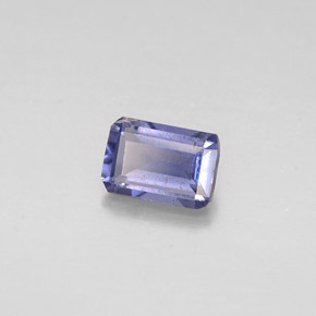 0.46캐럿 천연 바이올렛 블루 아이올라이트, 에메랄드 컷, 5.8×4 mm, VS