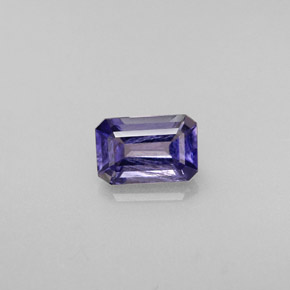 0.48캐럿 천연 바이올렛 블루 아이올라이트, 에메랄드 컷, 6×3.9 mm, VS