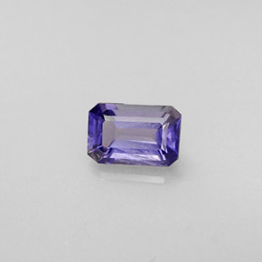 0.48캐럿 천연 바이올렛 블루 아이올라이트, 에메랄드 컷, 6×3.9 mm, VS